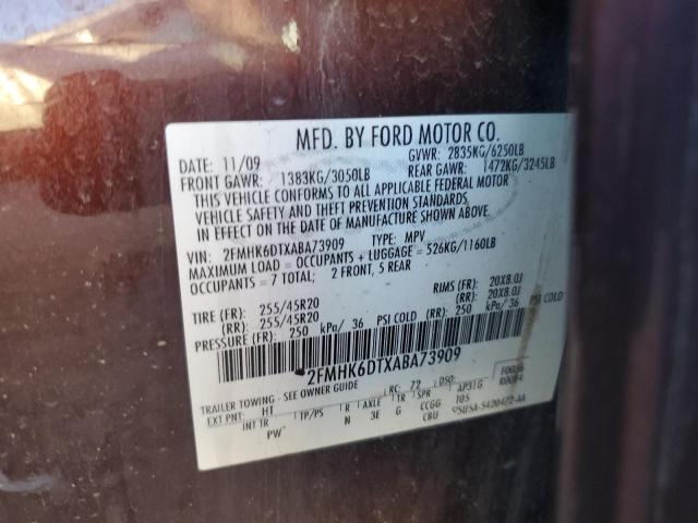 Photo 10 from auction – 2010 FORD FLEX LIMIT with VIN 2FMHK6DTXABA73909
