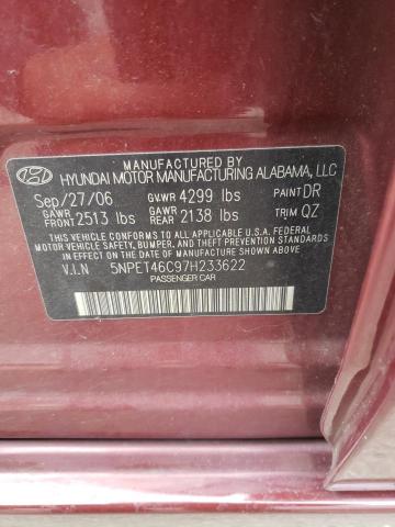 Photo 10 from auction – 2007 HYUNDAI SONATA GLS with VIN 5NPET46C97H233622