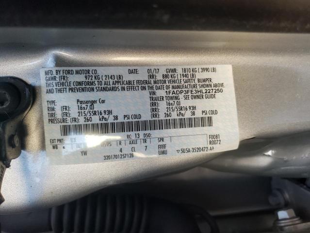 Photo 10 from auction – 2017 FORD FOCUS SE with VIN 1FADP3FE3HL227250