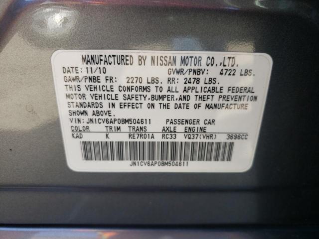 Photo 10 from auction – 2011 INFINITI G37 BASE with VIN JN1CV6AP0BM504611
