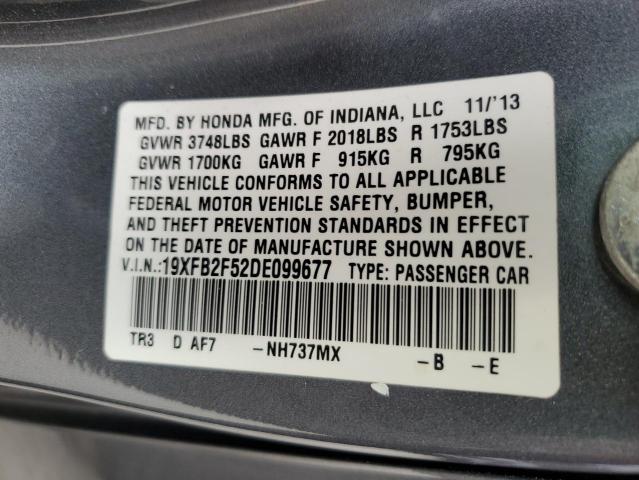 Photo 10 from auction – 2013 HONDA CIVIC LX with VIN 19XFB2F52DE099677