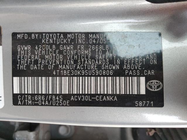 Photo 10 from auction – 2005 TOYOTA CAMRY LE with VIN 4T1BE30K95U590806