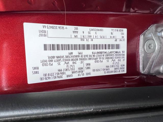Photo 10 from auction – 2019 FORD ESCAPE S with VIN 1FMCU0F71KUB06115