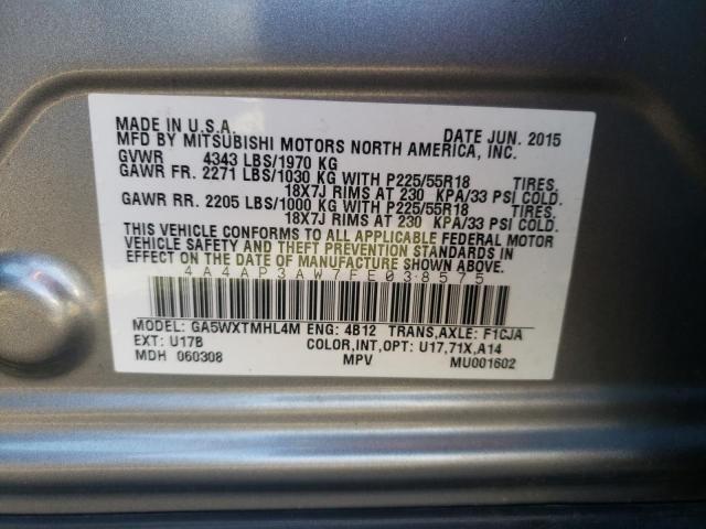 Photo 10 from auction – 2015 MITSUBISHI OUTLANDER with VIN 4A4AP3AW7FE038575