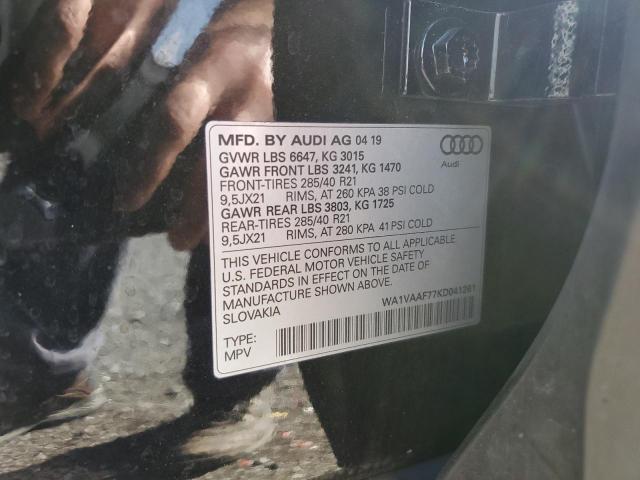Photo 10 from auction – 2019 AUDI Q7 PRESTIG with VIN WA1VAAF77KD041261