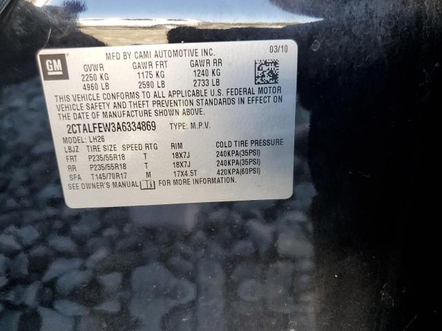 Photo 10 from auction – 2010 GMC TERRAIN SL with VIN 2CTALFEW3A6334869