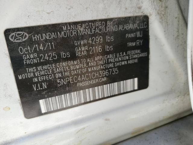 Photo 10 from auction – 2012 HYUNDAI SONATA SE with VIN 5NPEC4AC1CH396735