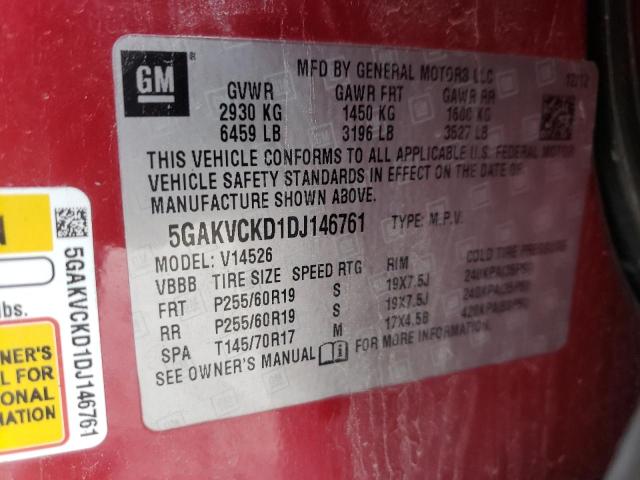 Photo 10 from auction – 2013 BUICK ENCLAVE with VIN 5GAKVCKD1DJ146761