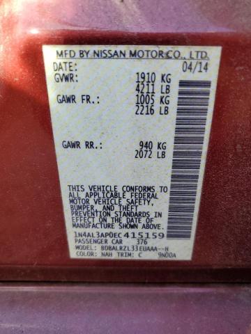 Photo 10 from auction – 2014 NISSAN ALTIMA 2.5 with VIN 1N4AL3AP0EC415159