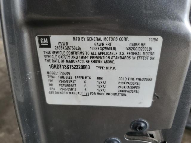 Photo 10 from auction – 2005 GMC ENVOY with VIN 1GKDT13S152220680
