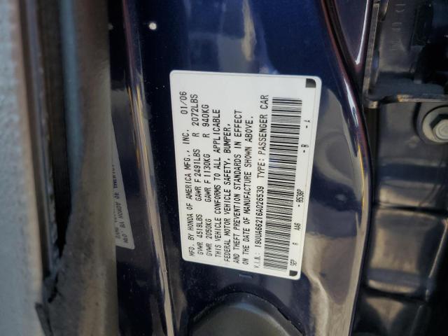 Photo 10 from auction – 2006 ACURA 3.2TL with VIN 19UUA66216A026539