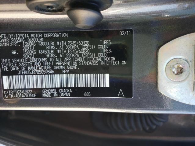 Photo 10 from auction – 2011 TOYOTA 4RUNNER SR with VIN JTEBU5JR7B5059846