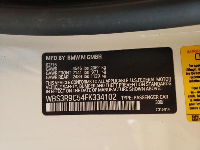 Photo 10 from auction – 2015 BMW M4 with VIN WBS3R9C54FK334102