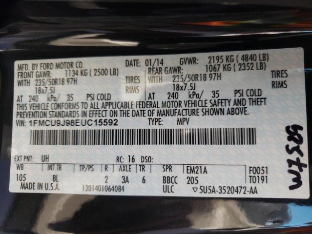 Photo 10 from auction – 2014 FORD ESCAPE TIT with VIN 1FMCU9J98EUC15592