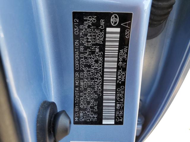 Photo 10 from auction – 2012 TOYOTA PRIUS PLUG with VIN JTDKN3DP5C3005815