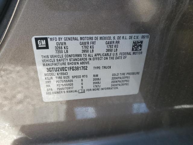 Photo 10 from auction – 2015 GMC SIERRA K15 with VIN 3GTU2VEC1FG381762