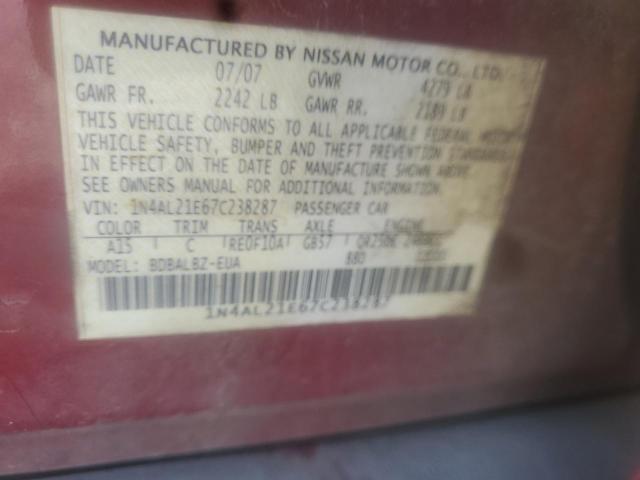 Photo 10 from auction – 2007 NISSAN ALTIMA 2.5 with VIN 1N4AL21E67C238287
