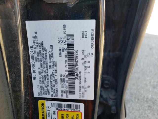 Photo 10 from auction – 2015 FORD FUSION SE with VIN 3FA6P0H70FR209230