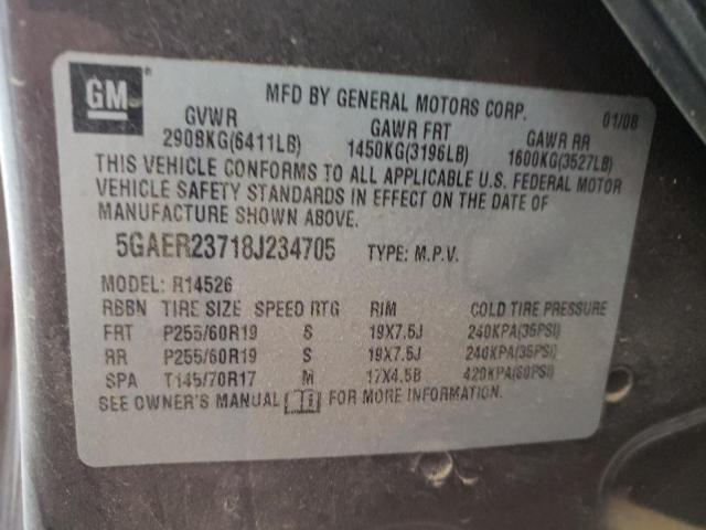 Photo 10 from auction – 2008 BUICK ENCLAVE CX with VIN 5GAER23718J234705
