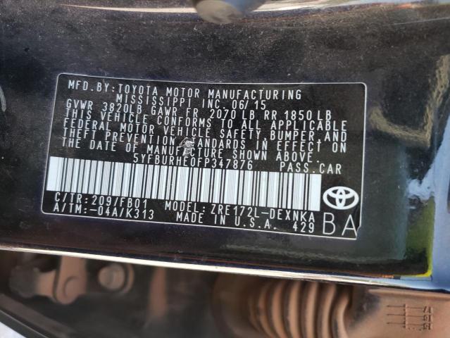 Photo 10 from auction – 2015 TOYOTA COROLLA L with VIN 5YFBURHE0FP347876