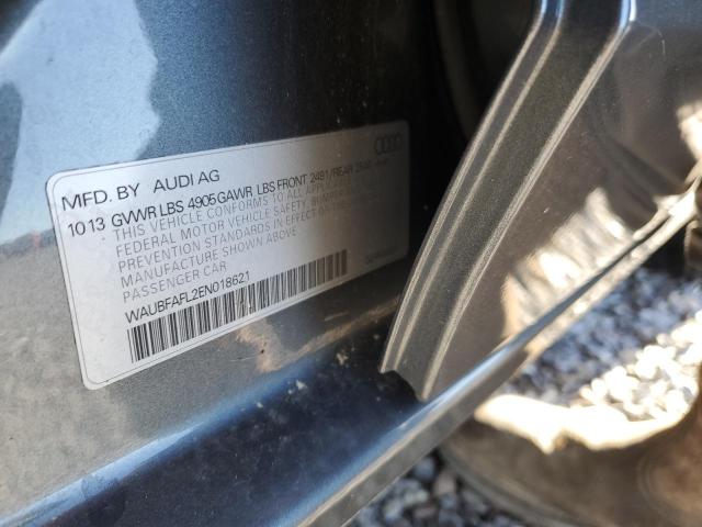 Zdjęcie 10 z aukcji – 2014 AUDI A4 PREMIUM z VIN WAUBFAFL2EN018621