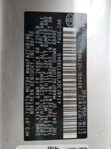 Фото 10 с аукциона – 2011 TOYOTA CAMRY BASE с VIN 4T4BF3EK1BR138940