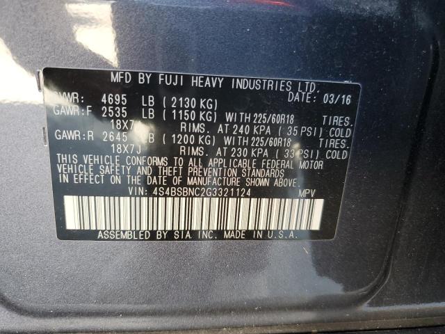 Photo 10 from auction – 2016 SUBARU OUTBACK 2. with VIN 4S4BSBNC2G3321124