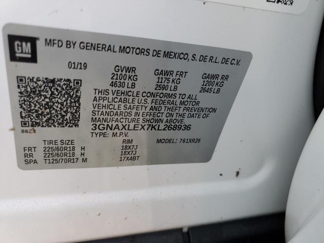 Photo 10 from auction – 2019 CHEVROLET EQUINOX LT with VIN 3GNAXLEX7KL268936