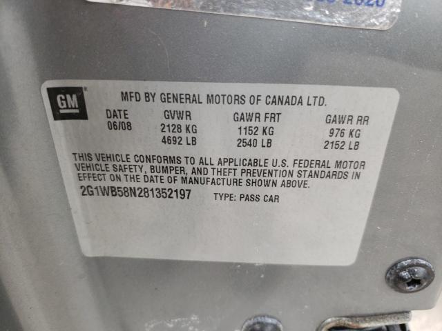 Photo 10 from auction – 2008 CHEVROLET IMPALA LS with VIN 2G1WB58N281352197