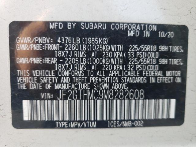 Photo 10 from auction – 2021 SUBARU CROSSTREK with VIN JF2GTHMC9M8282608