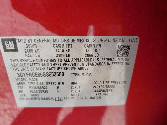 Photo 10 from auction – 2016 CADILLAC SRX PERFOR with VIN 3GYFNCE35GS553580