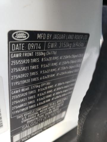 Photo 10 from auction – 2014 LAND ROVER RANGE ROVE with VIN SALGS2TF2EA193797