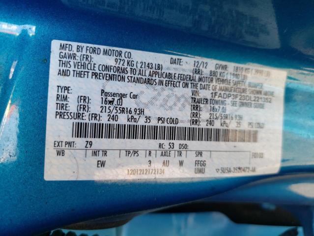 Photo 10 from auction – 2013 FORD FOCUS SE with VIN 1FADP3F23DL221352