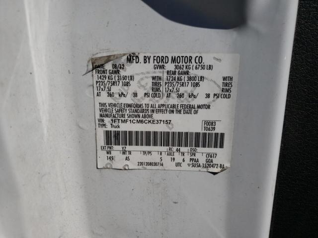 Photo 10 from auction – 2012 FORD F150 with VIN 1FTMF1CM6CKE37157