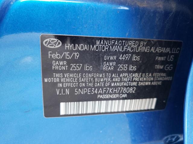 Photo 10 from auction – 2019 HYUNDAI SONATA LIM with VIN 5NPE34AF7KH778082