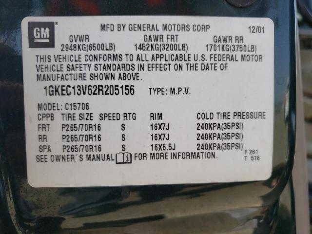 Photo 10 from auction – 2002 GMC YUKON with VIN 1GKEC13V62R205156