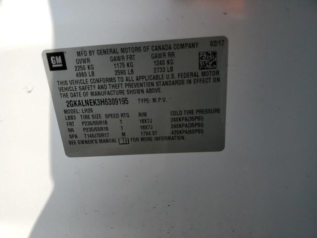 Photo 10 from auction – 2017 GMC TERRAIN SL with VIN 2GKALNEK3H6309195