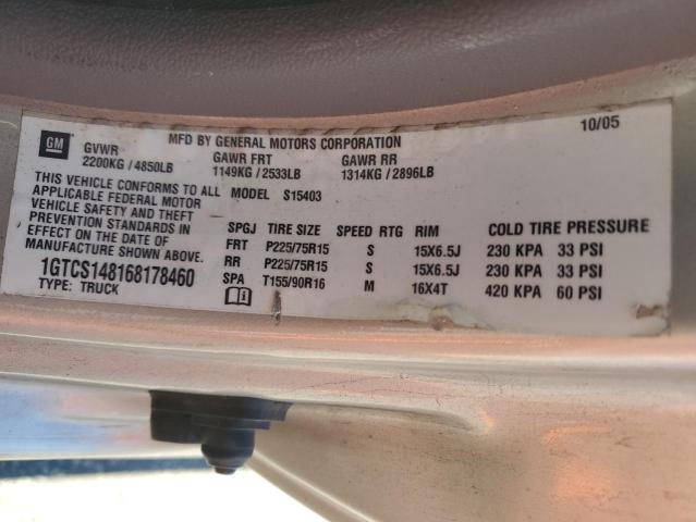Photo 10 from auction – 2006 GMC CANYON with VIN 1GTCS148168178460