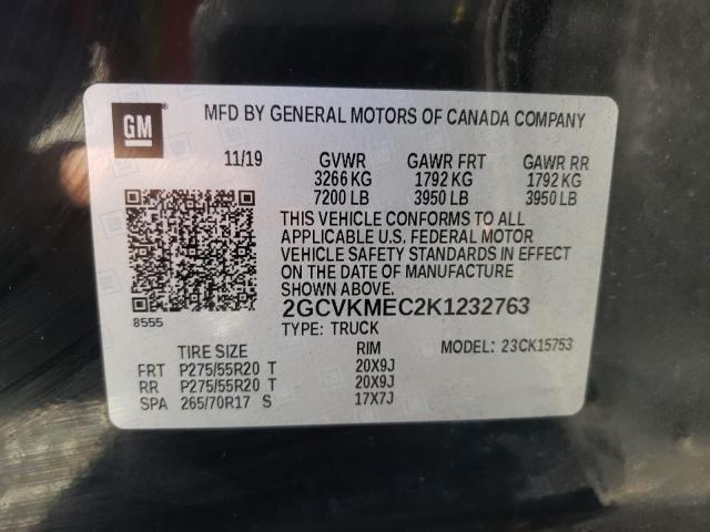 Photo 10 from auction – 2019 CHEVROLET SILVERADO with VIN 2GCVKMEC2K1232763