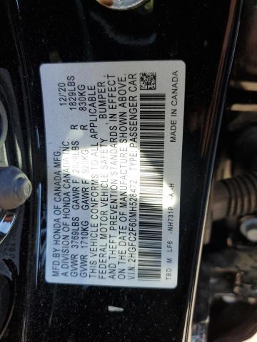 Photo 10 from auction – 2021 HONDA CIVIC LX with VIN 2HGFC2F60MH528472