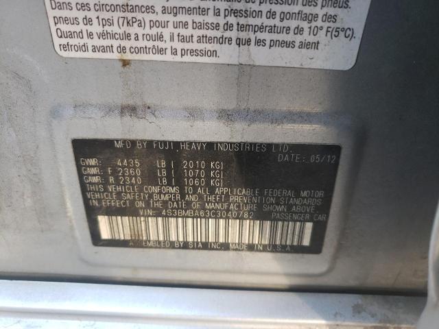 Foto 10 de la subasta – 2012 SUBARU LEGACY 2.5 con VIN 4S3BMBA63C3040782