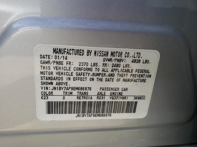 Photo 10 from auction – 2014 INFINITI Q50 BASE with VIN JN1BV7AP9EM686976