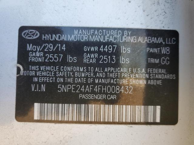 Photo 10 from auction – 2015 HYUNDAI SONATA SE with VIN 5NPE24AF4FH008432
