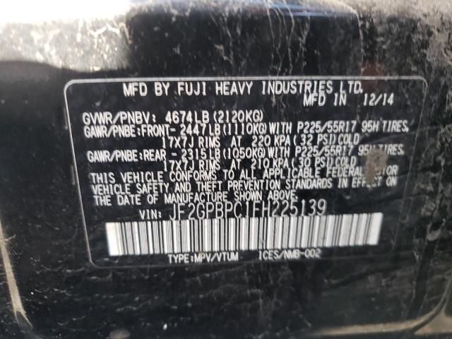 Photo 10 from auction – 2015 SUBARU XV CROSSTR with VIN JF2GPBPC1FH225139