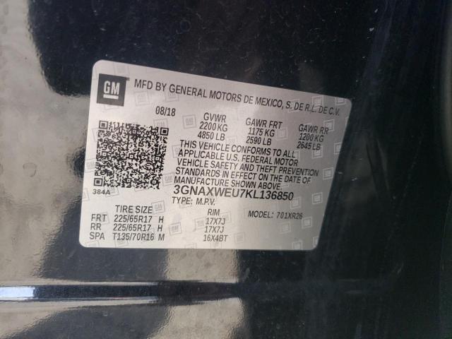 Photo 10 from auction – 2019 CHEVROLET EQUINOX LT with VIN 3GNAXWEU7KL136850