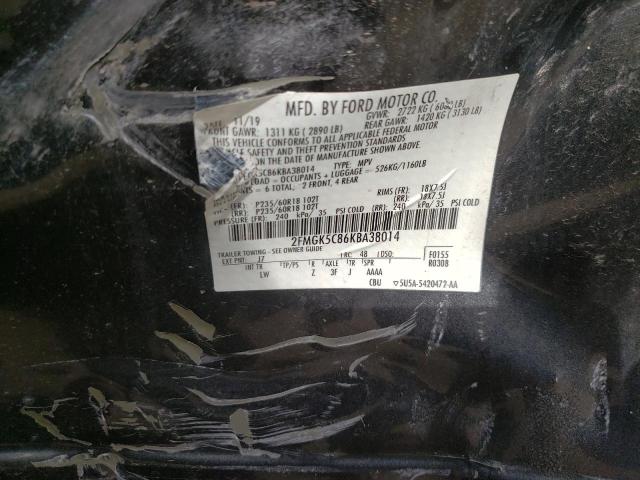 Photo 10 from auction – 2019 FORD FLEX SEL with VIN 2FMGK5C86KBA38014
