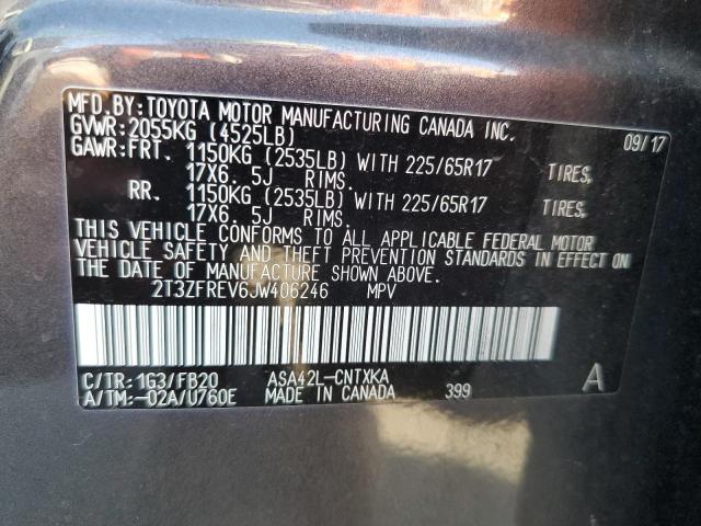 Photo 10 from auction – 2018 TOYOTA RAV4 LE with VIN 2T3ZFREV6JW406246