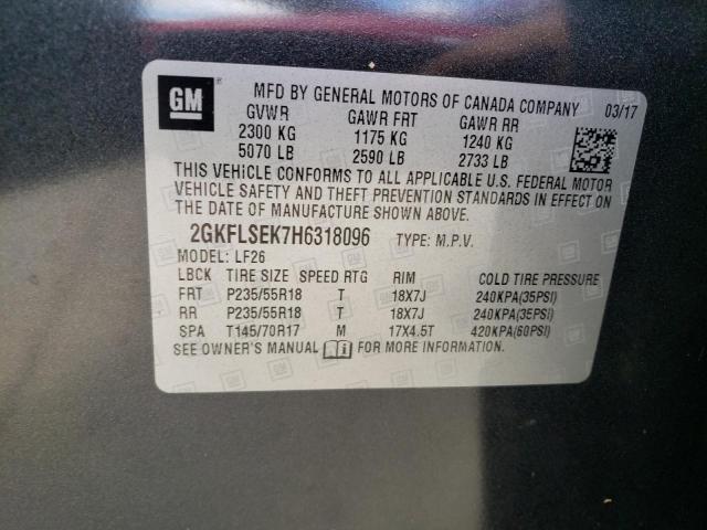 Photo 10 from auction – 2017 GMC TERRAIN SL with VIN 2GKFLSEK7H6318096