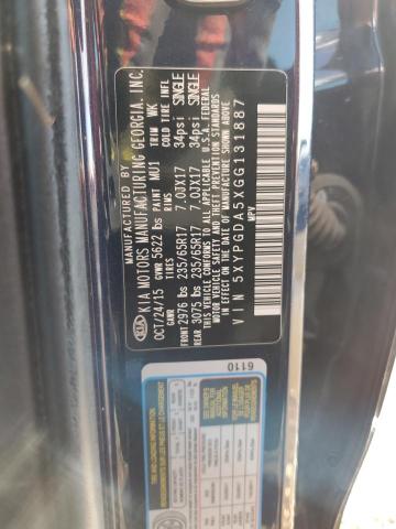 Photo 10 from auction – 2016 KIA SORENTO LX with VIN 5XYPGDA5XGG131887