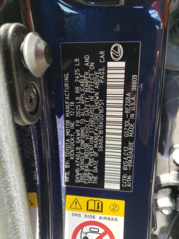 Photo 10 from auction – 2019 LEXUS ES 350 with VIN 58ABZ1B1XKU016751